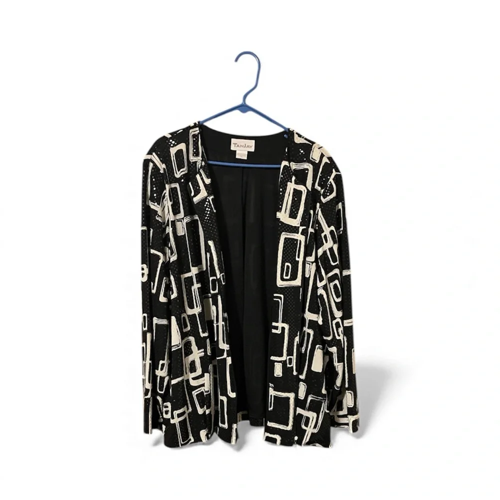 TanJay Sequin Black and White Print Blouse/Jacket- Size 3X - Picture 6 of 9